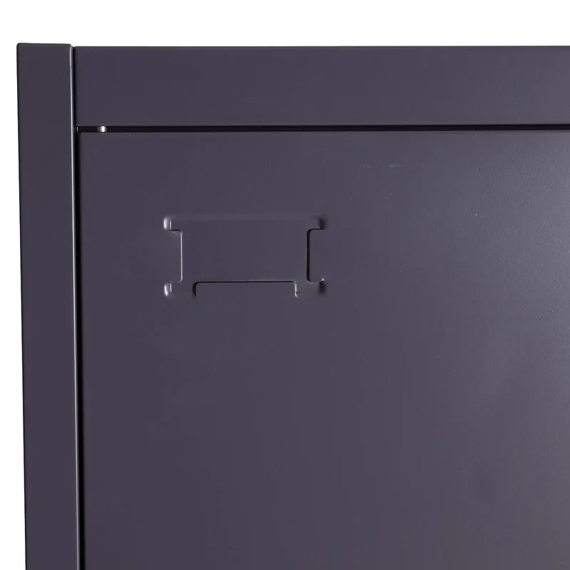 Armoire de bureau en acier 2 portes verrouillables en métal 140x90x40 cm gris foncé 04_0006412