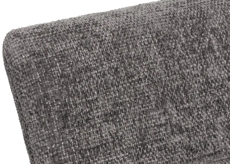 Banc canapé de salle à manger en tissu chenille gris foncé et acier inoxydable brossé 160 cm 04_0005816