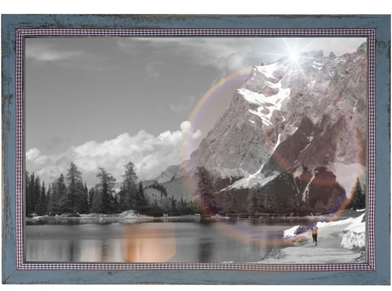 Cadre photo mural pour format photo 21x30 cm aspect vintage rustique en bois de pin gris 04_0006096