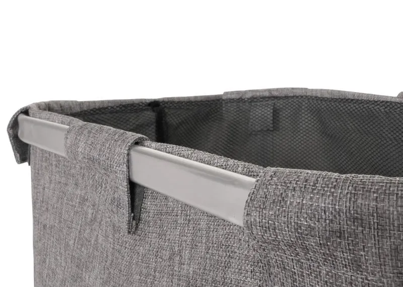 Panier à linge bac à linge avec filet 1 compartiment 56 x 49 x 30 cm 82l gris 04_0006477