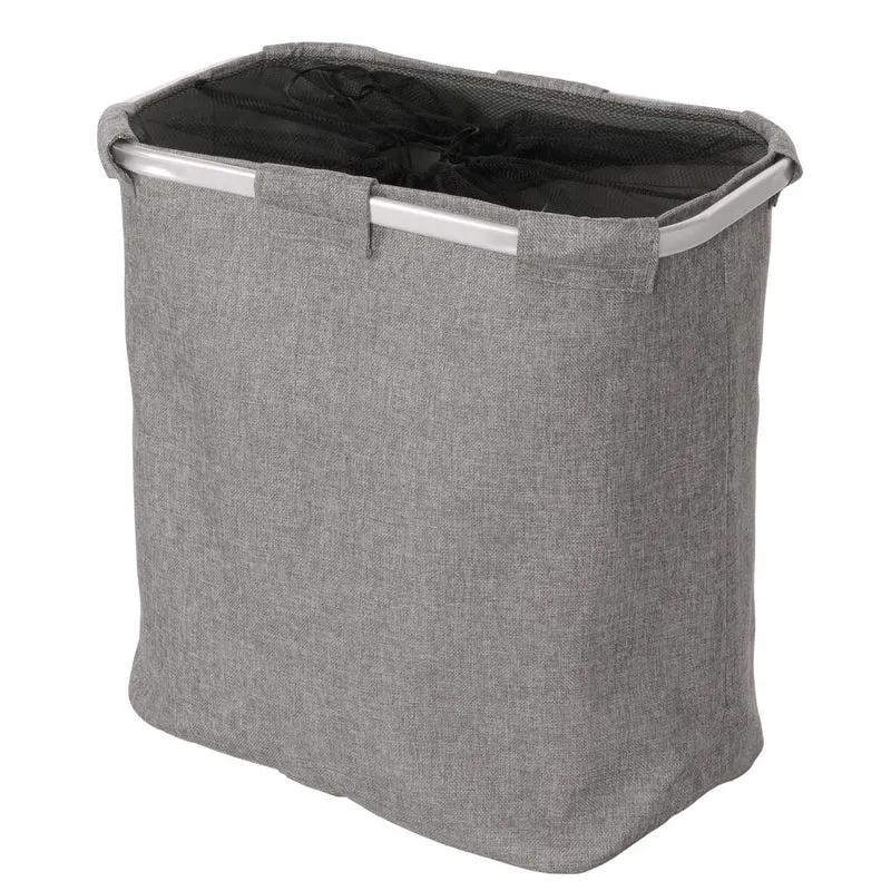 Panier à linge bac à linge avec filet 1 compartiment 56 x 49 x 30 cm 82l gris 04_0006477