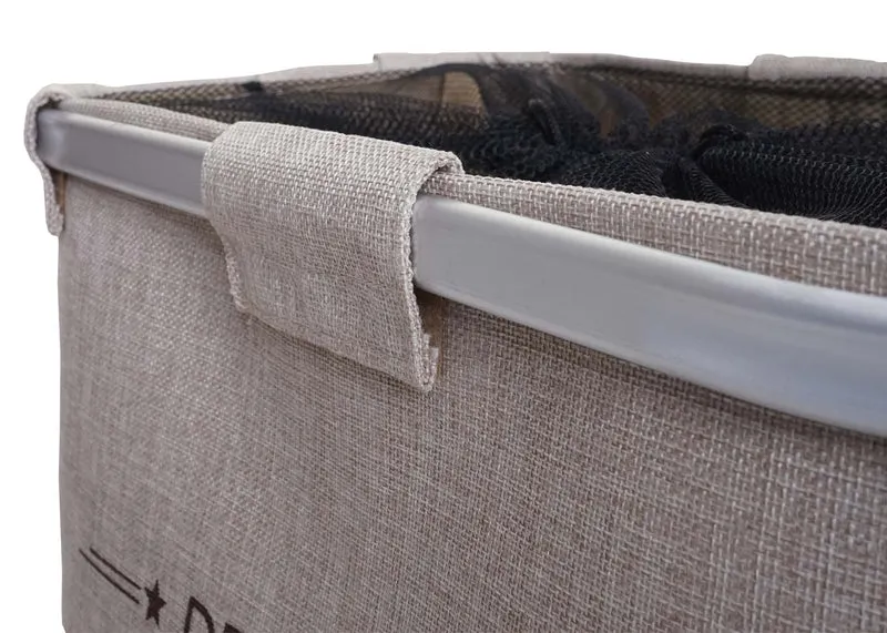 Panier à linge bac à linge avec filet 1 compartiment 56 x 49 x 30 cm 82l beige 04_0006476