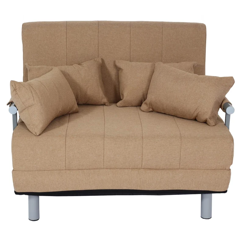 Fauteuil de couchage canapé-lit lit d'appoint relaxation surface de couchage 97x186 cm tissu crème 04_0006259