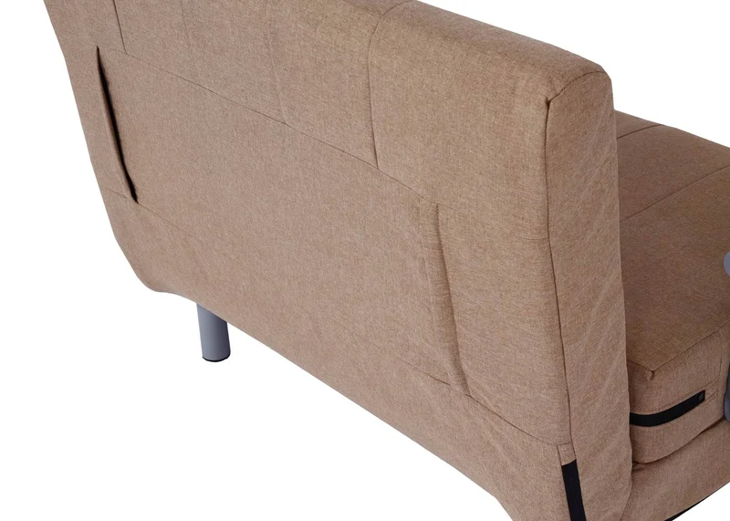 Fauteuil de couchage canapé-lit lit d'appoint relaxation surface de couchage 97x186 cm tissu crème 04_0006259