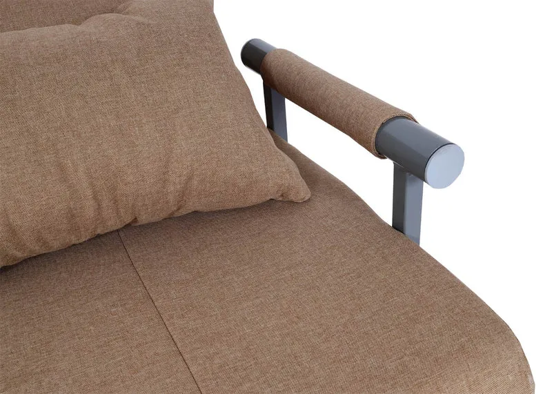Fauteuil de couchage canapé-lit lit d'appoint relaxation surface de couchage 97x186 cm tissu crème 04_0006259