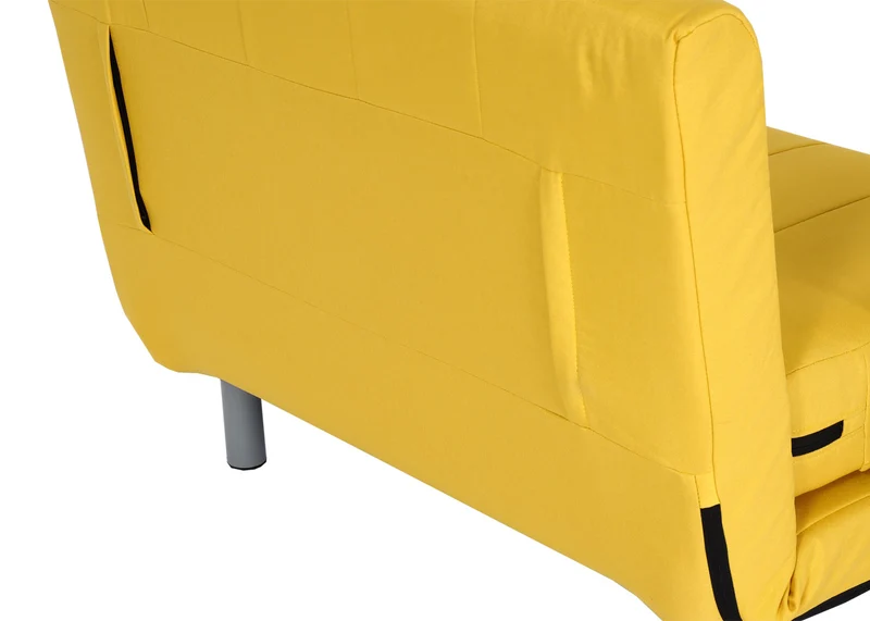 Fauteuil de couchage canapé-lit lit d'appoint relaxation surface de couchage 97x186 cm tissu jaune 04_0006261