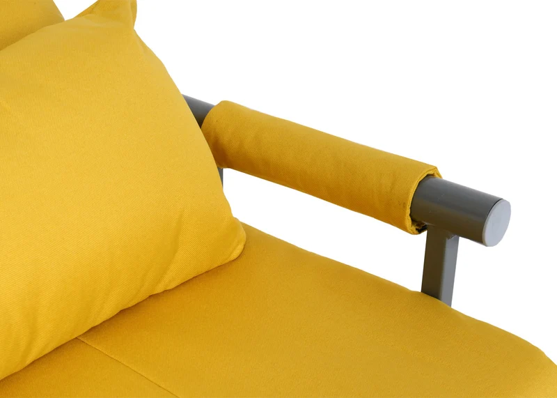 Fauteuil de couchage canapé-lit lit d'appoint relaxation surface de couchage 97x186 cm tissu jaune 04_0006261