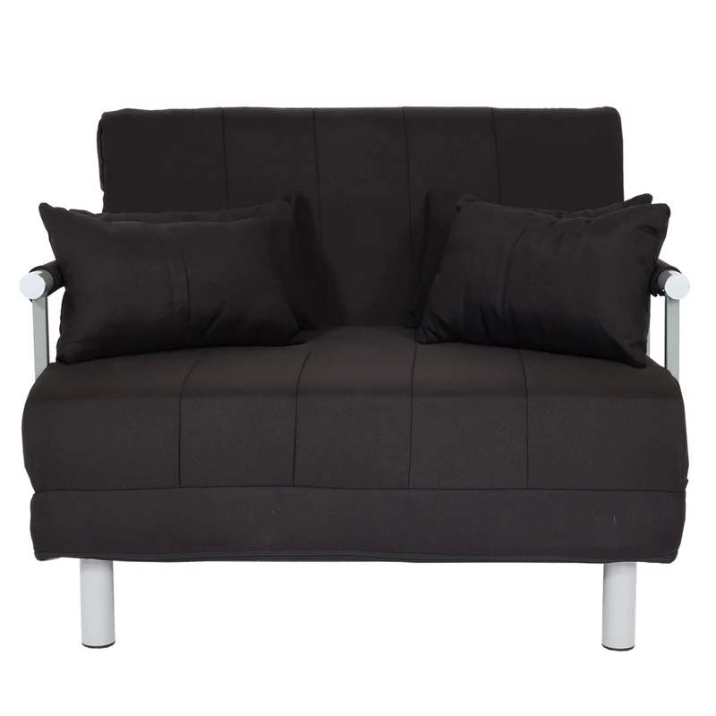 Fauteuil de couchage canapé-lit lit d'appoint relaxation surface de couchage 97x186 cm tissu noir 04_0006262