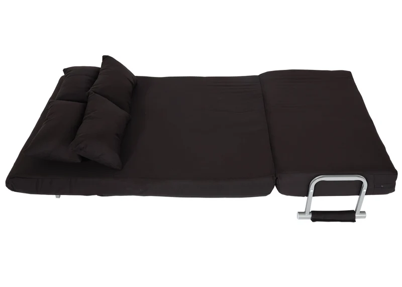 Fauteuil de couchage canapé-lit lit d'appoint relaxation surface de couchage 97x186 cm tissu noir 04_0006262