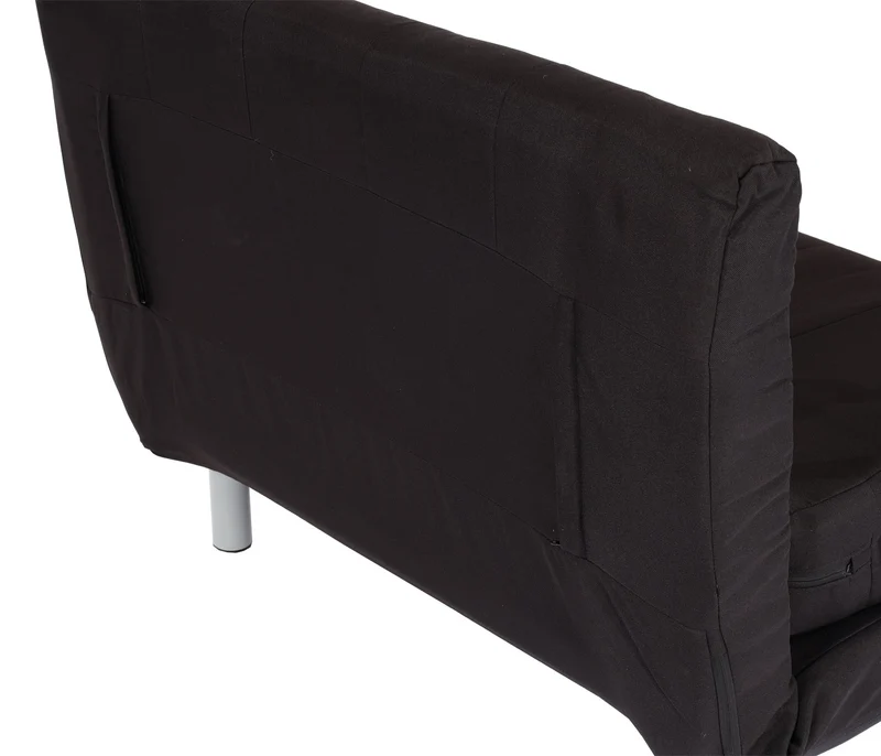 Fauteuil de couchage canapé-lit lit d'appoint relaxation surface de couchage 97x186 cm tissu noir 04_0006262