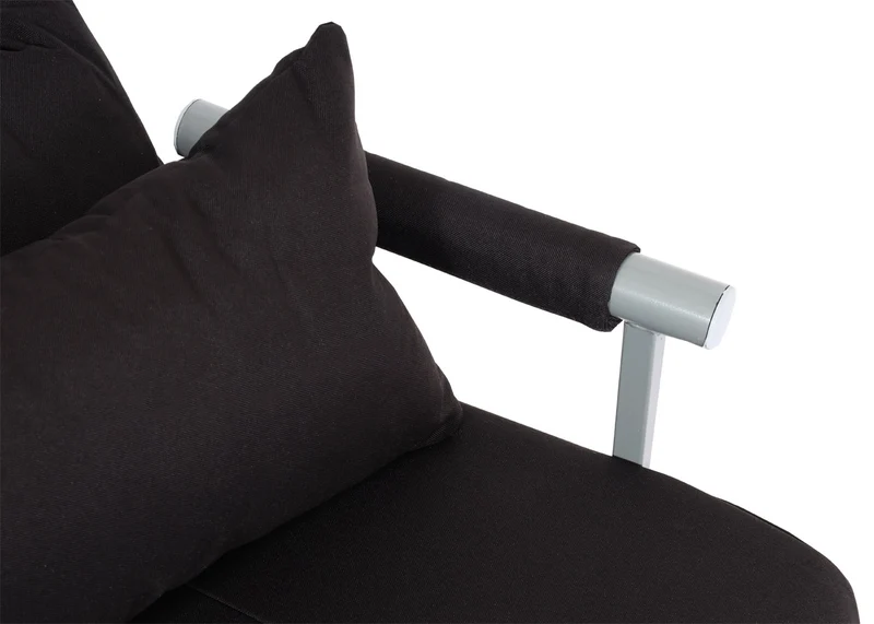 Fauteuil de couchage canapé-lit lit d'appoint relaxation surface de couchage 97x186 cm tissu noir 04_0006262