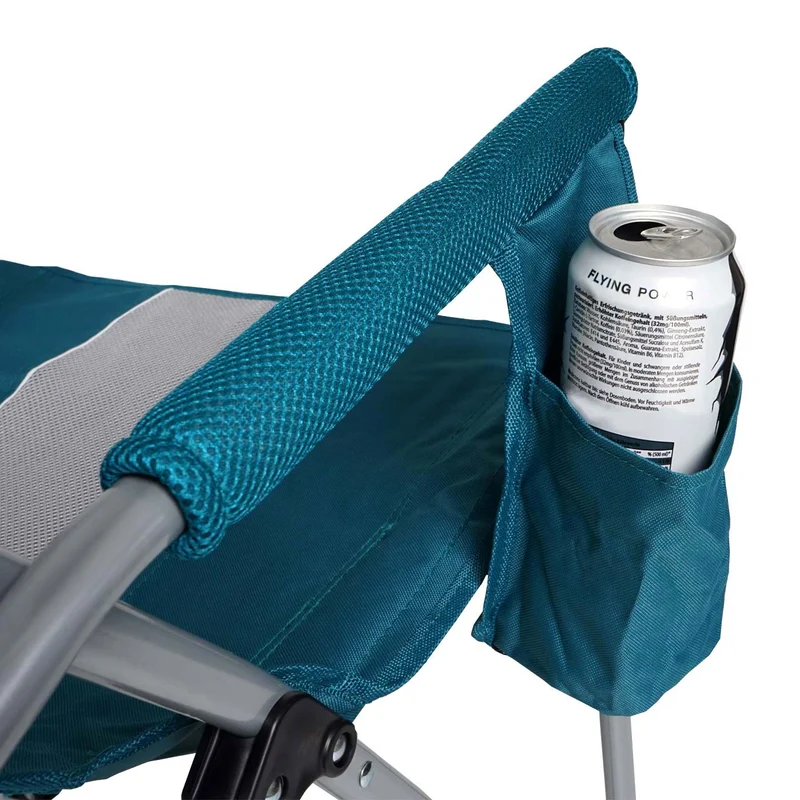 Chaise de camping pliable pêche avec porte-gobelet housse de protection lavable tissu turquoise 04_0006242