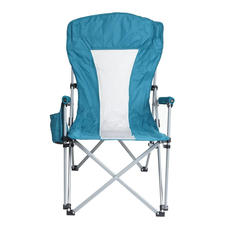 Chaise de camping pliable pêche avec porte-gobelet housse de protection lavable tissu turquoise 04_0006242