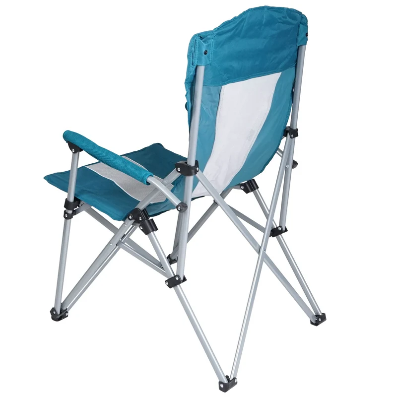 Chaise de camping pliable pêche avec porte-gobelet housse de protection lavable tissu turquoise 04_0006242