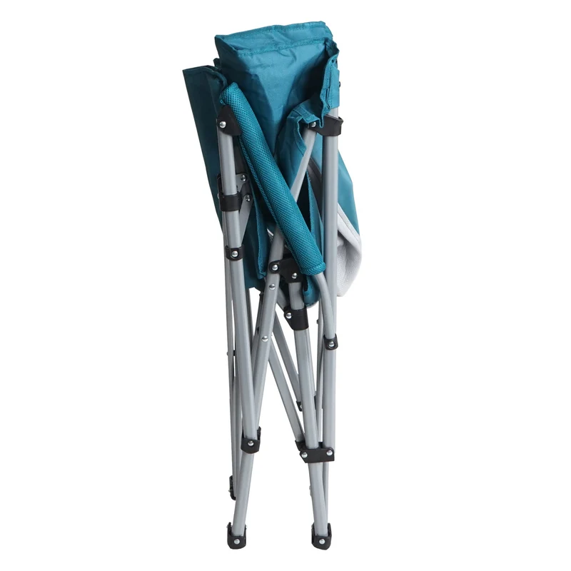 Chaise de camping pliable pêche avec porte-gobelet housse de protection lavable tissu turquoise 04_0006242