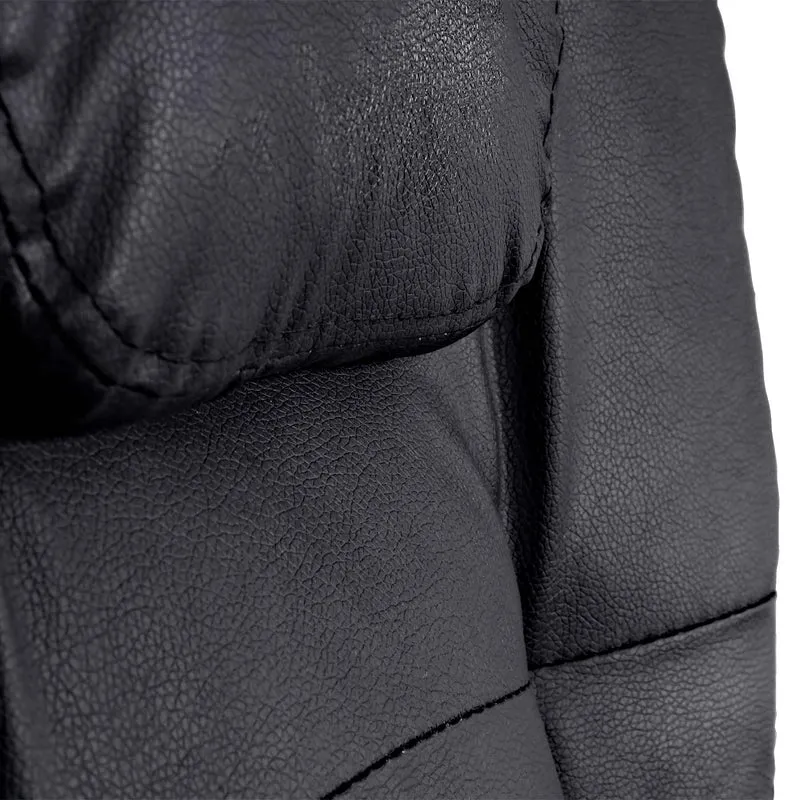 Fauteuil de bureau sur roulettes pivotant avec repose-pieds extensible en PVC noir 04_0006232