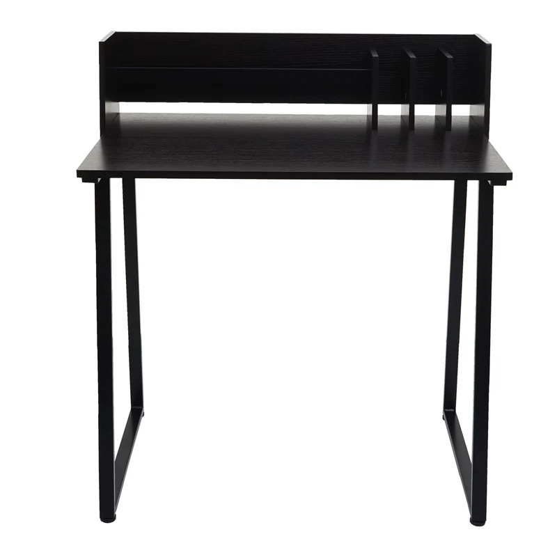 Bureau table d'ordinateur 82x51 cm Support pour livres et documents inclus structure en métal et MDF noir 04_0006059