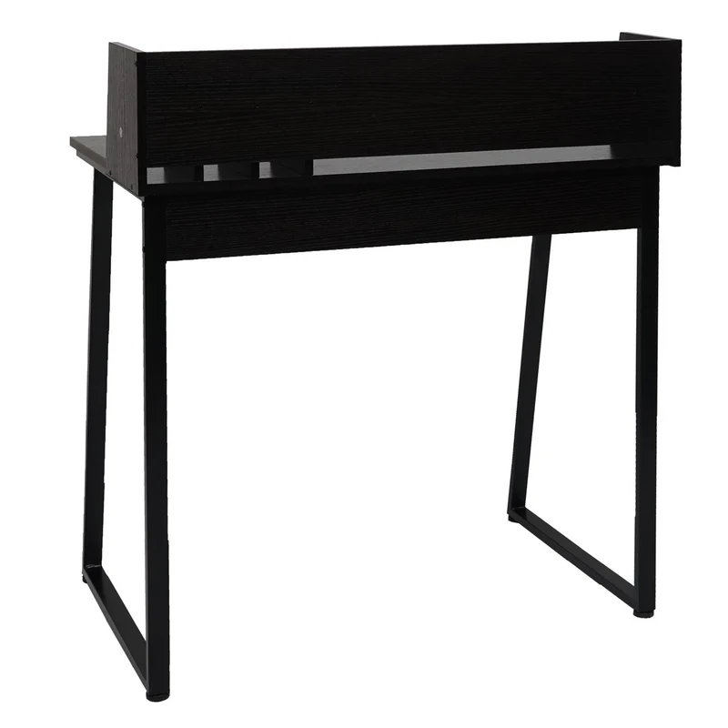 Bureau table d'ordinateur 82x51 cm Support pour livres et documents inclus structure en métal et MDF noir 04_0006059