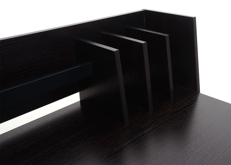 Bureau table d'ordinateur 82x51 cm Support pour livres et documents inclus structure en métal et MDF noir 04_0006059