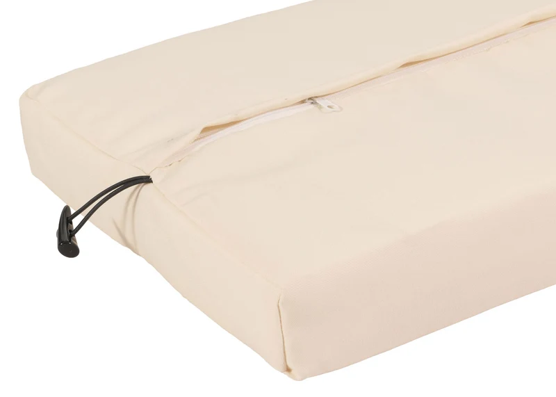 Banc de jardin en polyrotin marron longueur 112 cm coussin crème 04_0005838