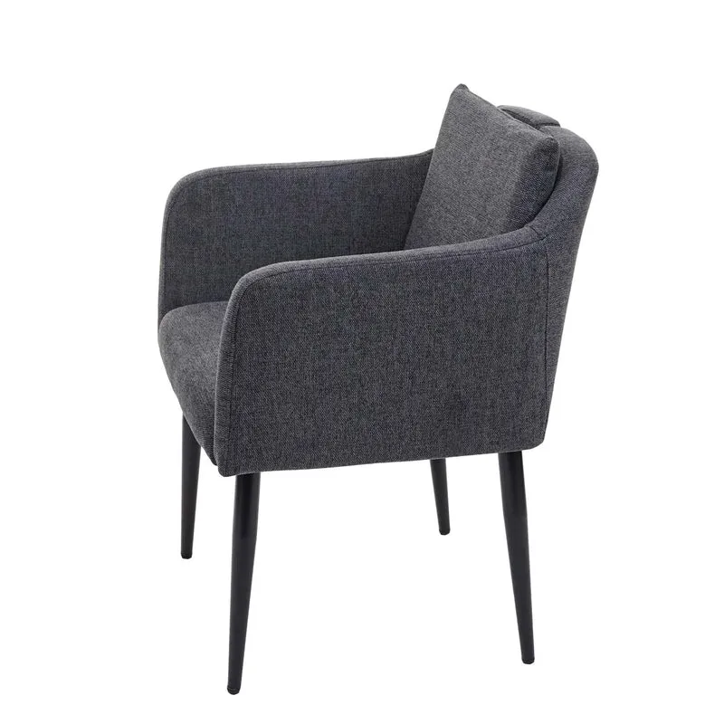Lot de 6 chaises de salle à manger moderne et confortable en tissu/textile gris foncé 04_0000670
