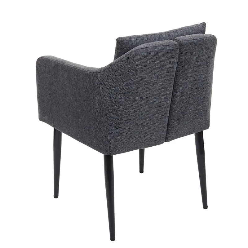 Lot de 6 chaises de salle à manger moderne et confortable en tissu/textile gris foncé 04_0000670