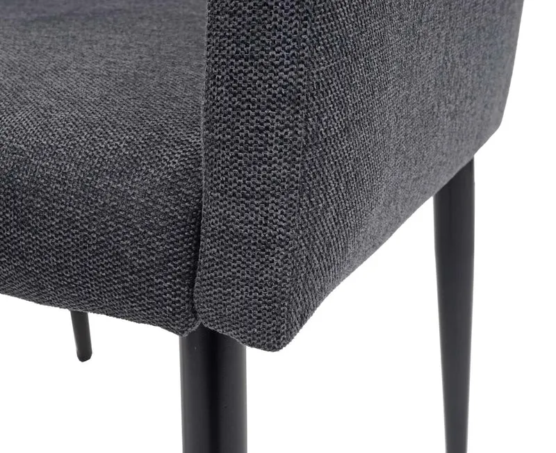 Lot de 6 chaises de salle à manger moderne et confortable en tissu/textile gris foncé 04_0000670