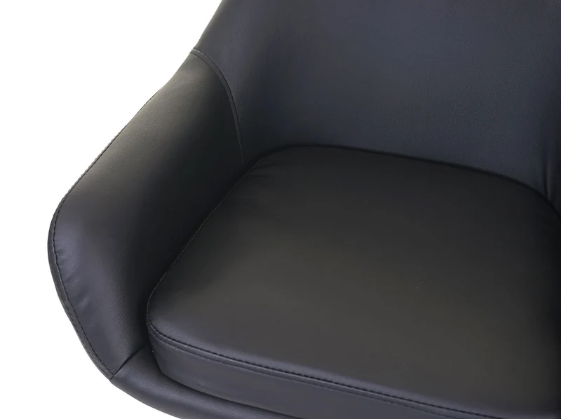 Lot de 2 tabourets de bar chaises de comptoir avec repose-pieds en PVC noir 04_0000171