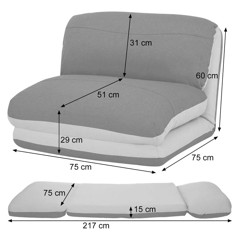Canapé-lit polyvalent fonctionnelle pliante relaxation en tissu/textile jaune 04_0003098
