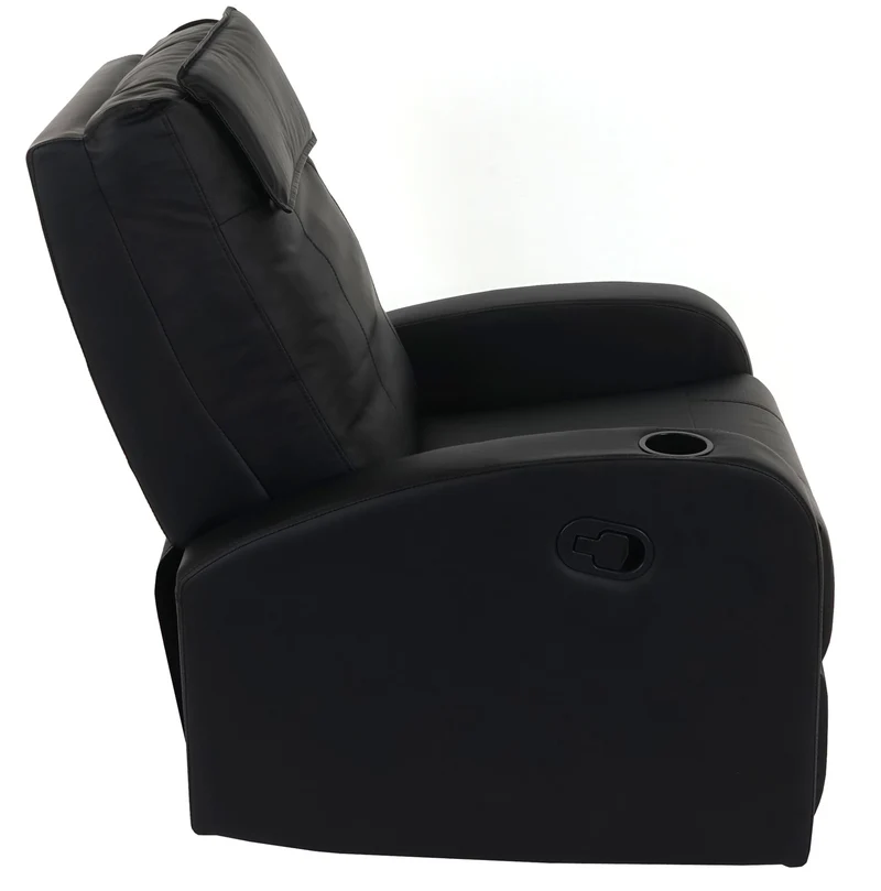 Fauteuil TV relaxation inclinable en PVC noir 04_0001993