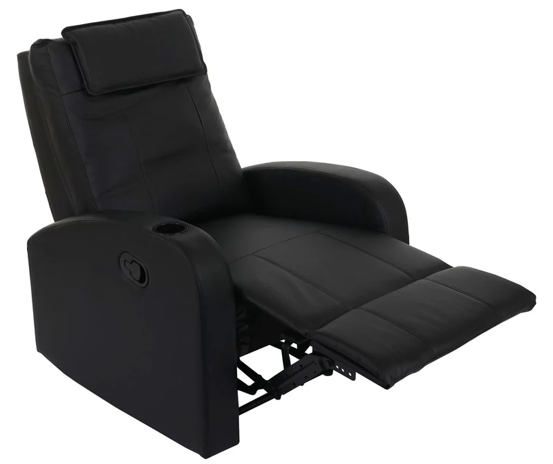 Fauteuil TV relaxation inclinable en PVC noir 04_0001993
