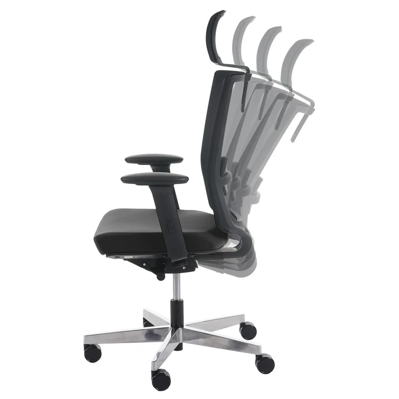 Fauteuil de bureau ergonomique pivotant inclinable avec appui-tête rembourrage/maille noir 04_0001890