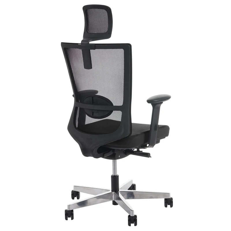 Fauteuil de bureau ergonomique pivotant inclinable avec appui-tête rembourrage/maille noir 04_0001890