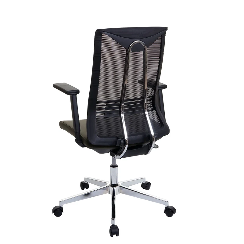 Chaise de bureau ergonomique pivotante avec accoudoirs en tissu mesh vert olive 04_0001886