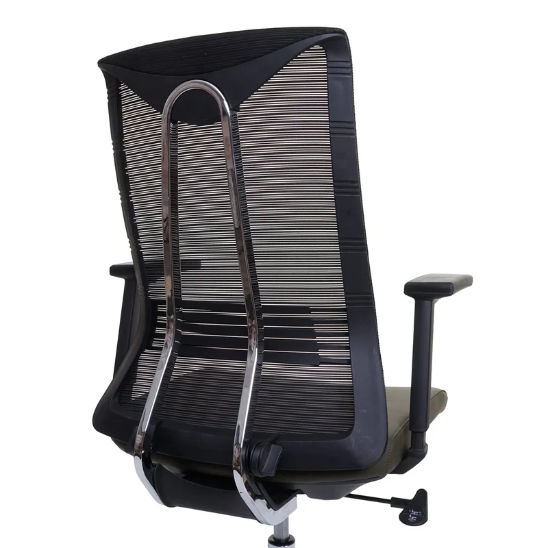 Chaise de bureau ergonomique pivotante avec accoudoirs en tissu mesh vert olive 04_0001886