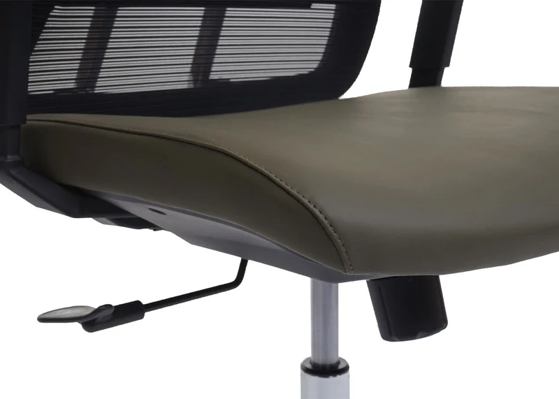 Chaise de bureau ergonomique pivotante avec accoudoirs en tissu mesh vert olive 04_0001886