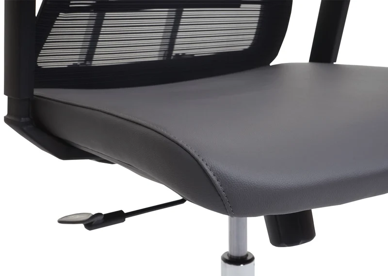 Chaise de bureau ergonomique pivotante avec accoudoirs en tissu mesh gris 04_0001885