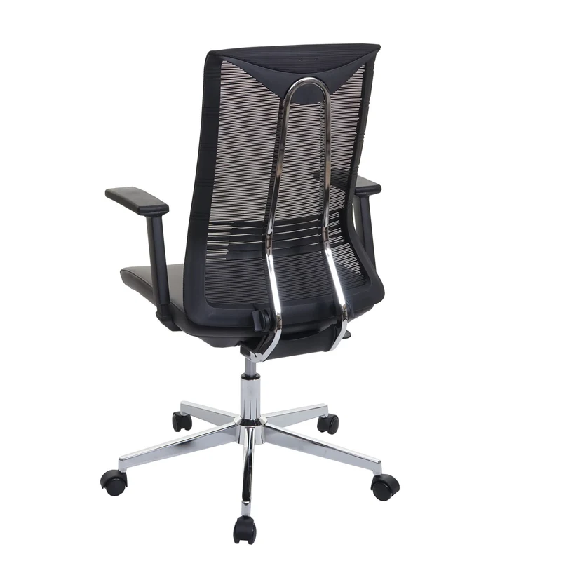 Chaise de bureau ergonomique pivotante avec accoudoirs en tissu mesh gris 04_0001885