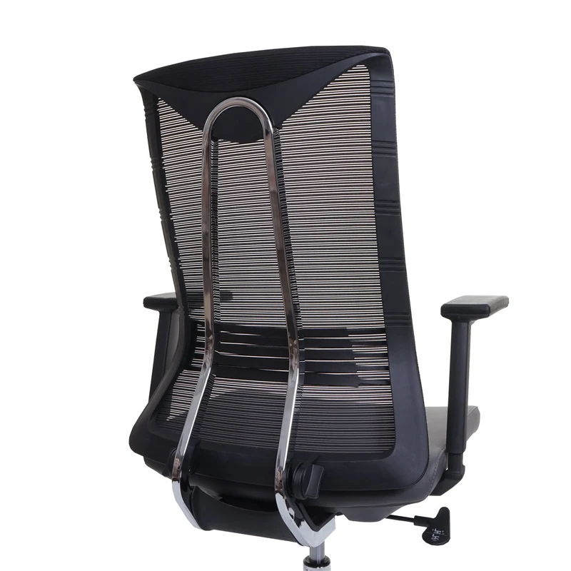 Chaise de bureau ergonomique pivotante avec accoudoirs en tissu mesh gris 04_0001885