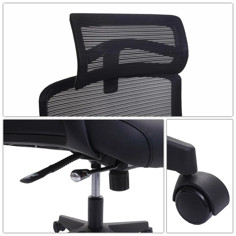 Fauteuil de bureau ergonomique pivotante avec accoudoirs et dossier en tissu mesh bordeaux-rouge 04_0001880