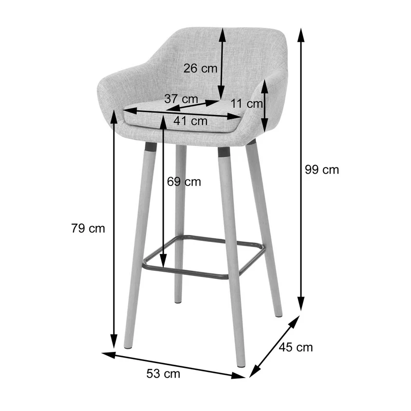 Lot de 2 tabourets de bar chaise de bar comptoir avec repose-pieds en tissu vert clair 04_0000169