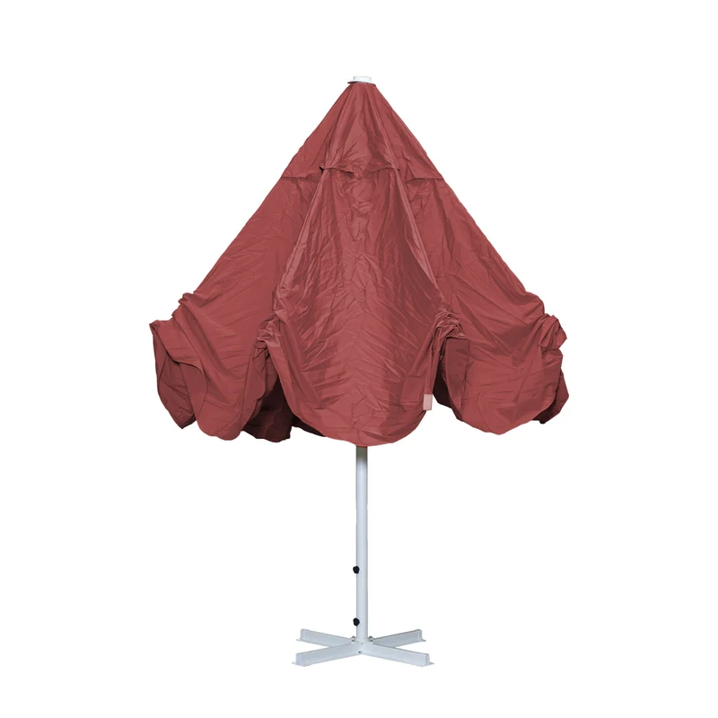 Parasol pour restauration Ø 5m mât polyester/aluminium blanc 28kg rouge sans pied 04_0003858