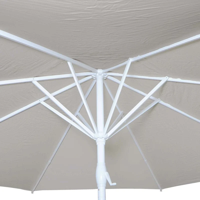 Parasol pour restauration Ø 5m mât polyester/aluminium blanc 28kg rouge sans pied 04_0003858