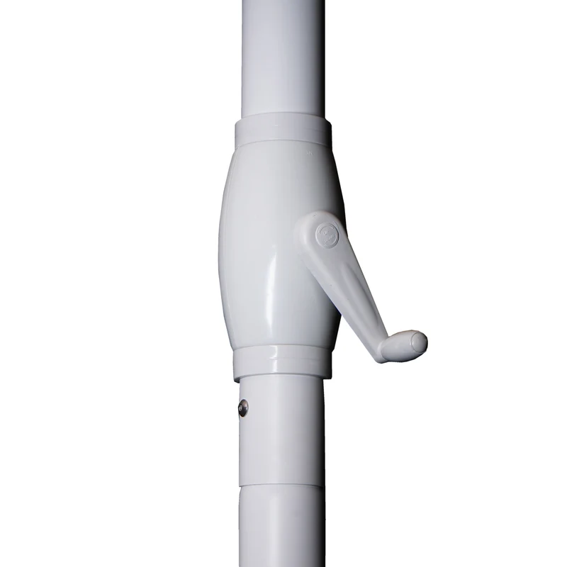 Parasol pour restauration Ø 5m mât polyester/aluminium blanc 28kg crème-beige sans pied 04_0003856