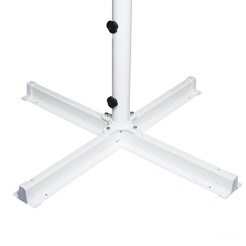 Parasol pour restauration Ø 5m mât polyester/aluminium blanc 28kg crème-beige sans pied 04_0003856