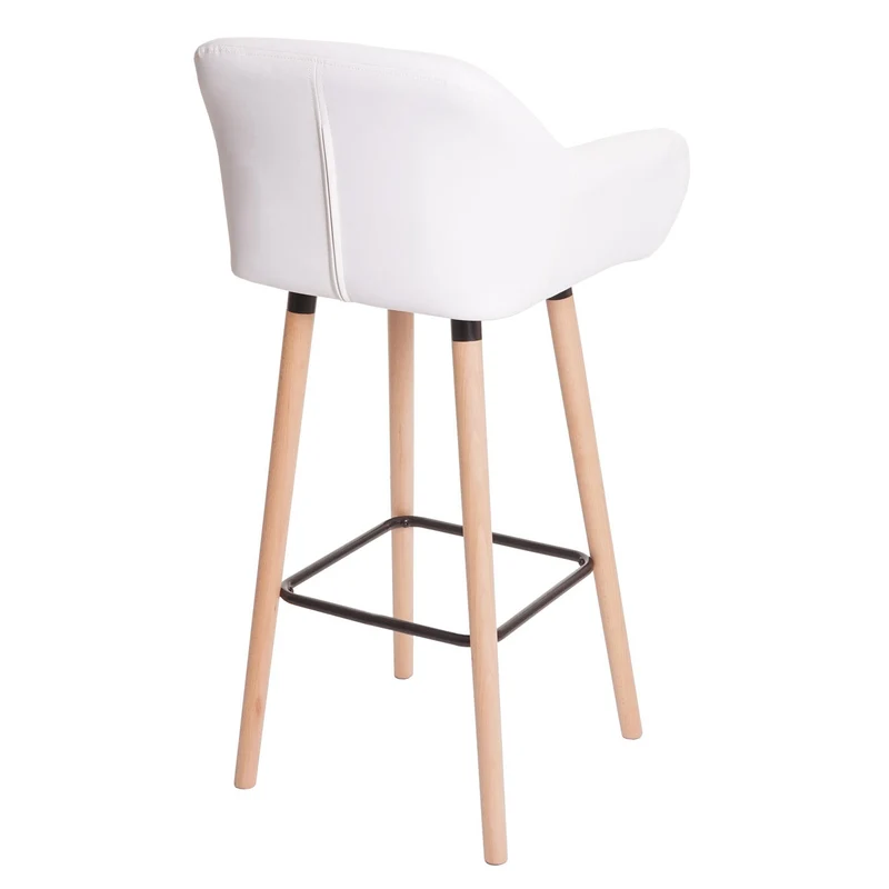 Tabouret de bar chaise de comptoir avec repose-pieds x1 en PVC blanc 04_0005296