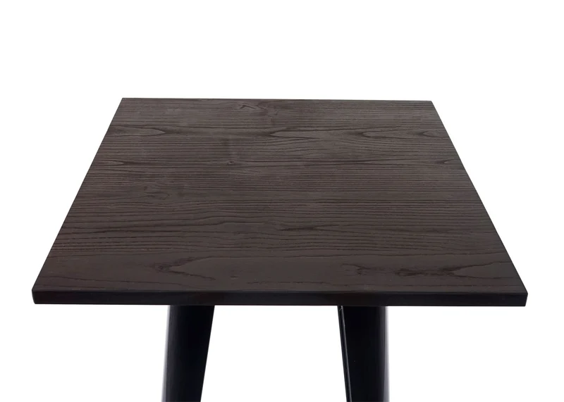 Set table de bar avec 2x tabourets de bar plateau en bois design industriel en métal noir 04_0003070
