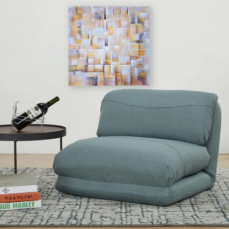 Chaise-lit canapé matelas de relaxation en tissu/textile gris-bleu 04_0003101