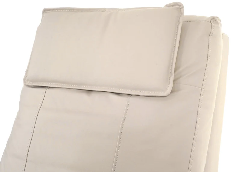 Fauteuil TV relaxation avec repose-pieds inclinable en PVC crème 04_0001992