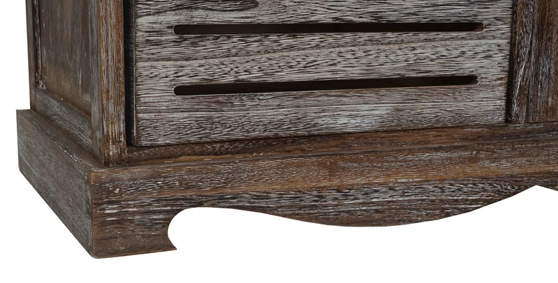 Banc banquette commode avec coussin design vintage 49x71x32cm en bois marron vieilli 04_0001159